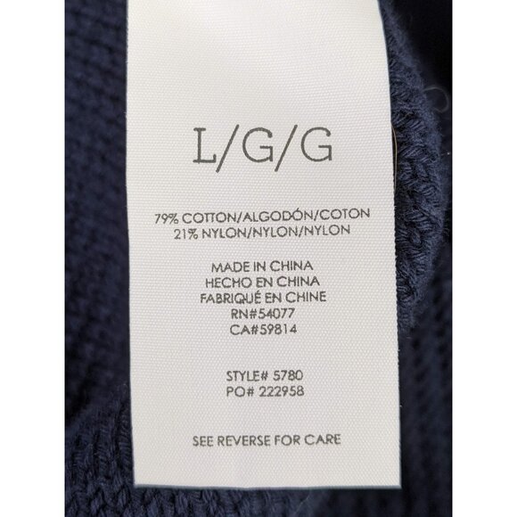 Cabi Womens Large LG El Captain Hooded Knit Cardigan Sweater Pockets Navy Blue - Picture 4 of 6